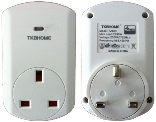 TKB TZ88E Wall Plug Socket Power Meter Front and Rear